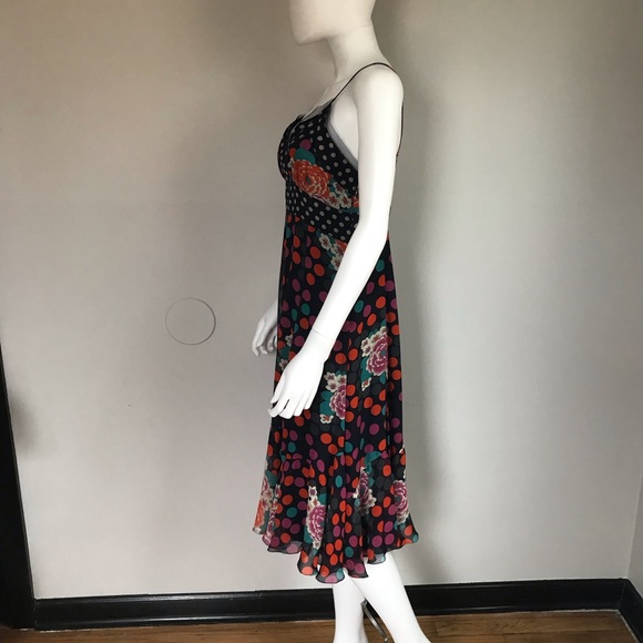 Vivienne Tam Silk Floral Polka Dot Spaghetti Strap Party Prom Cocktail Dress 2 - Picture 4 of 8